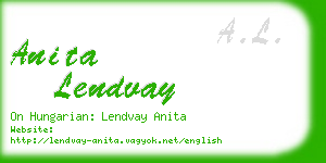 anita lendvay business card